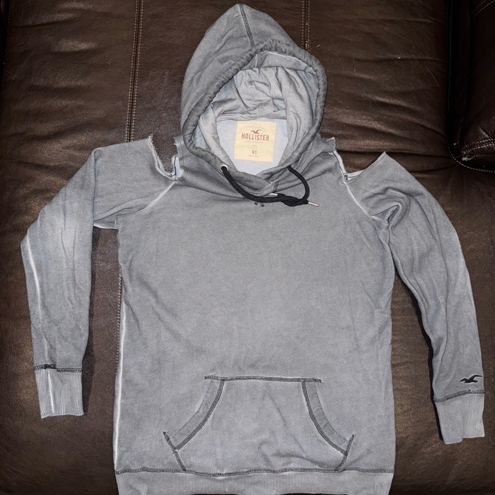 Hollister Gray Women’s Cold Shoulder Hoodie